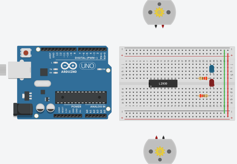 Arduino With Dual Motor Tank Coded in TinkerCad Codeblocks and L293D ...