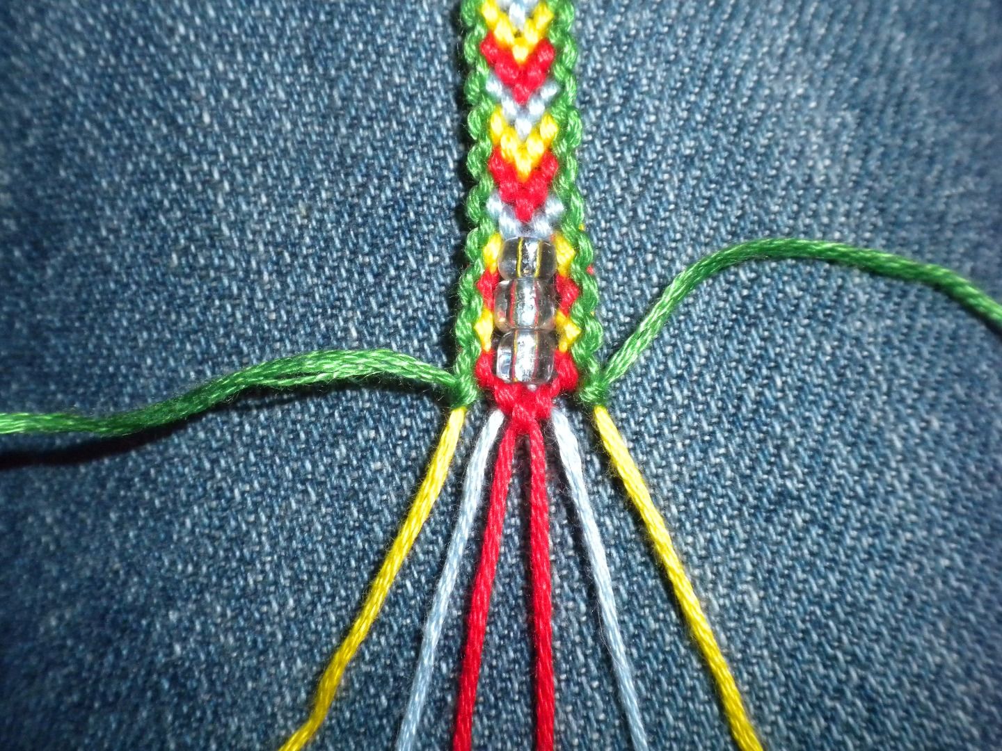 Beaded Bordered Chevron Friendship Bracelet 6 Steps (with Pictures
