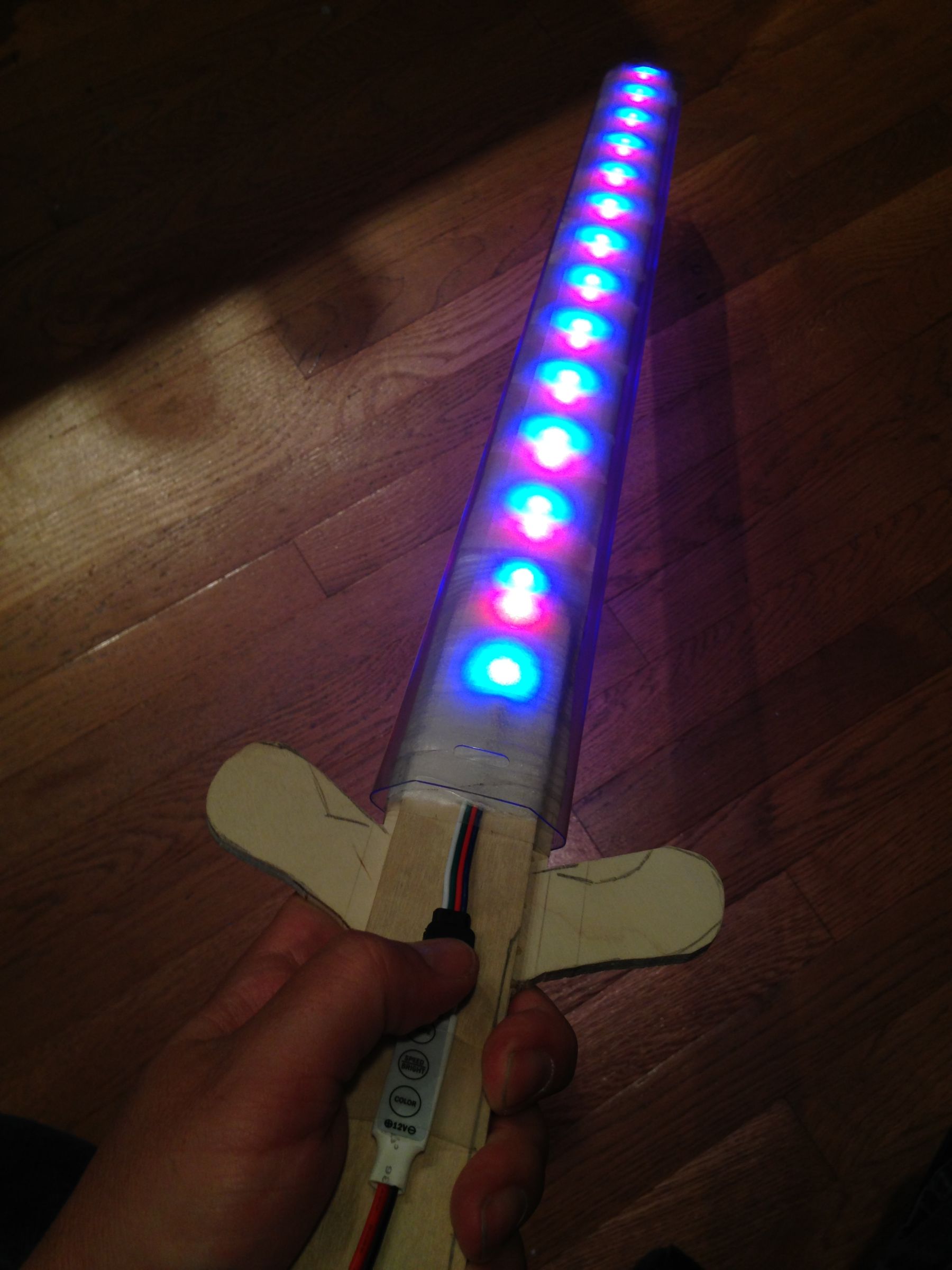 Multi Color Light Up Glowing Sword RGB LEDs for Painting With Light