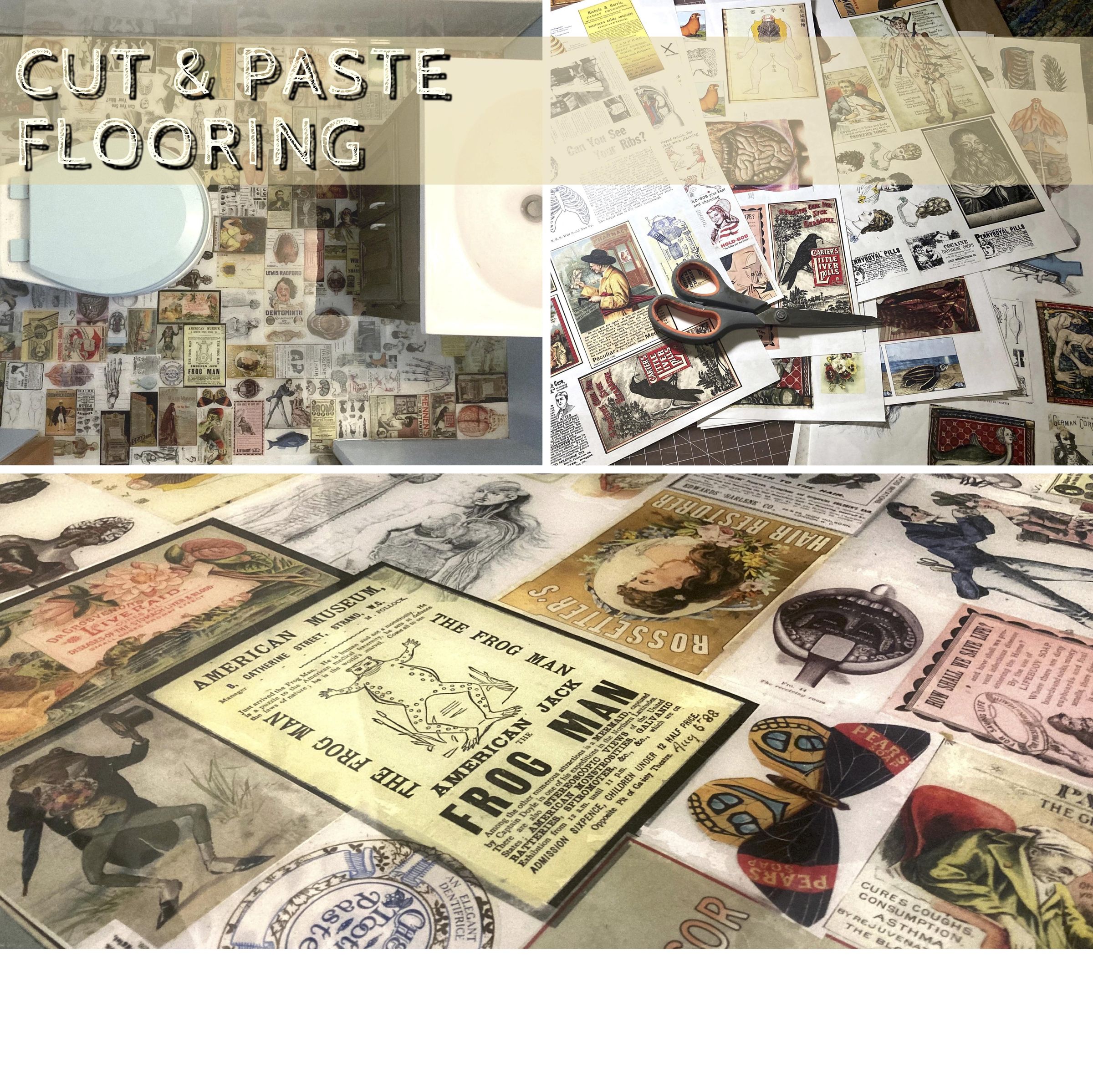 CutandPaste Floor Découpage Bathroom 7 Steps (with Pictures