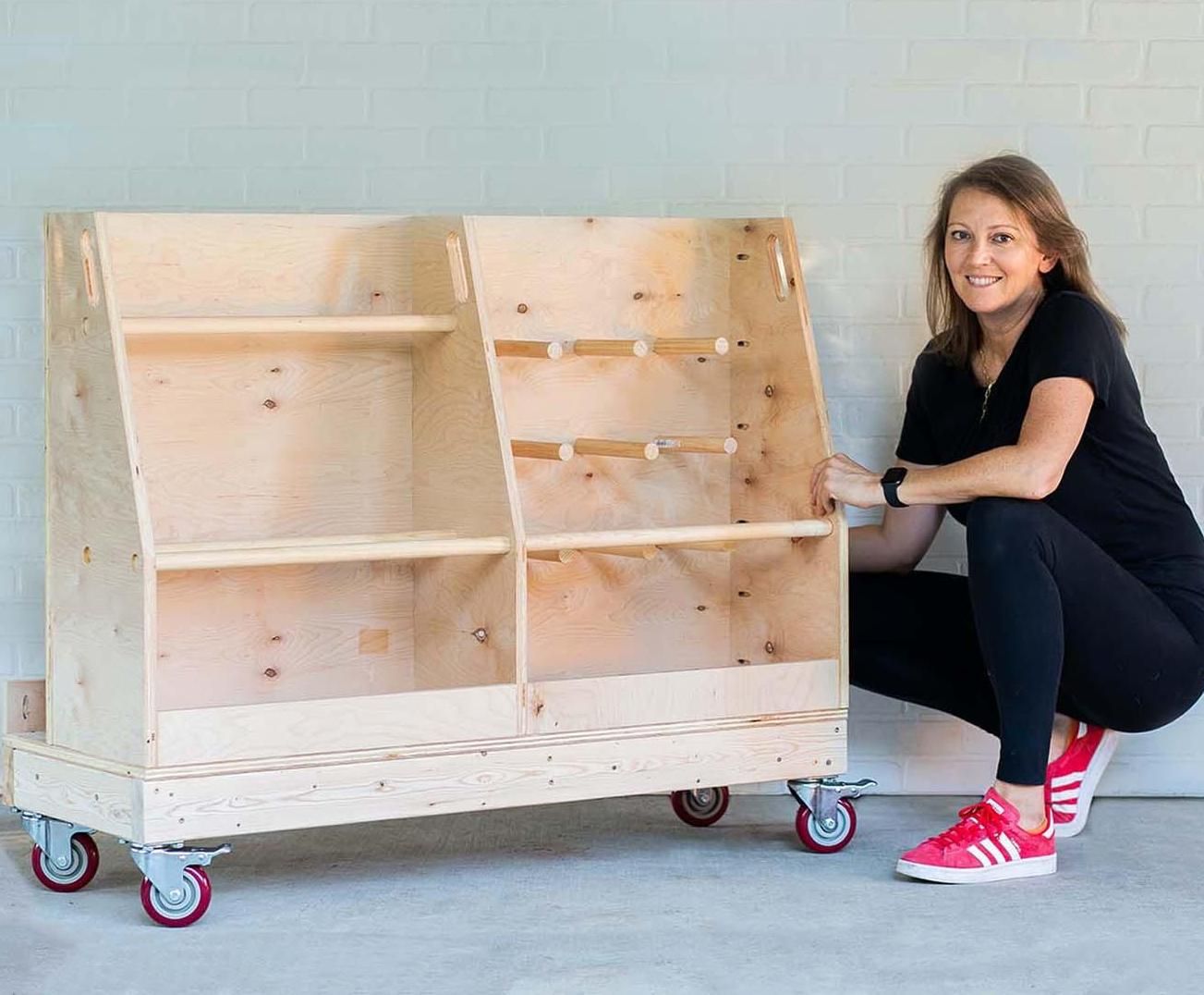 DIY Mobile Plywood and Lumber Storage Cart Only 1 Sheet of Plywood