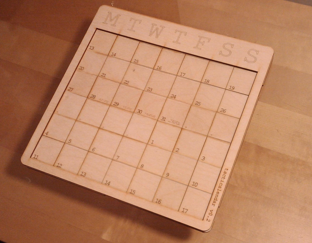 Perpetualhorizon, Lasercut Erasable Calendar 7 Steps (with Pictures
