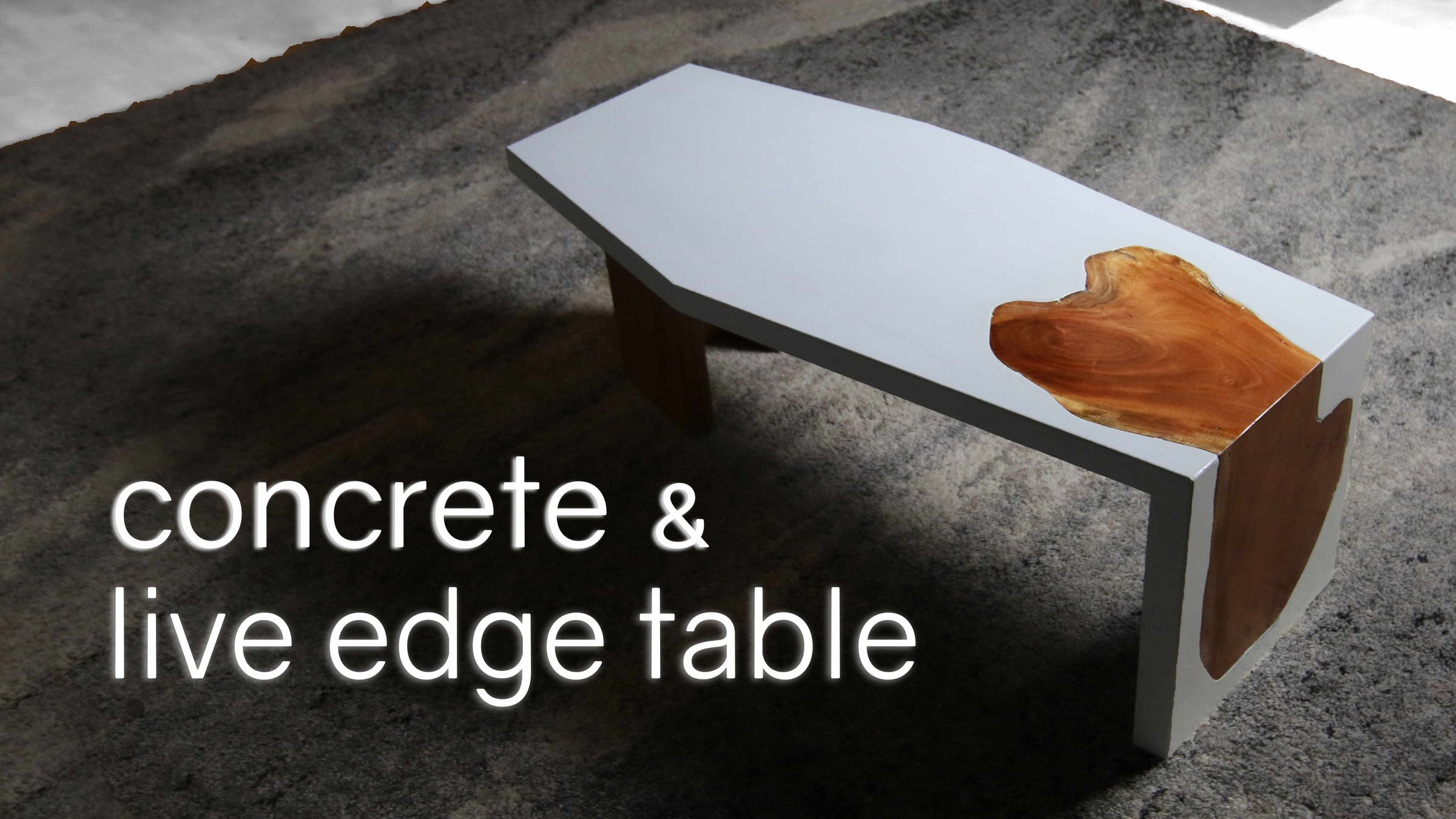White Concrete & LiveEdge Waterfall Table 10 Steps (with Pictures