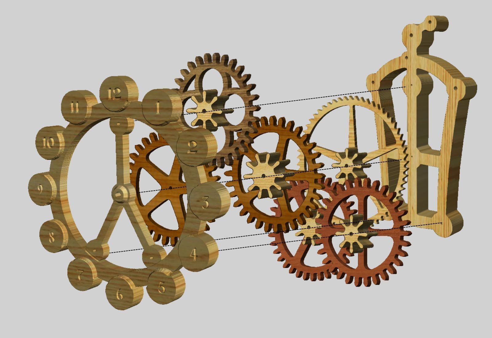 A Wood Gear Clock With a Unique Drive Mechanism 34 Steps (with
