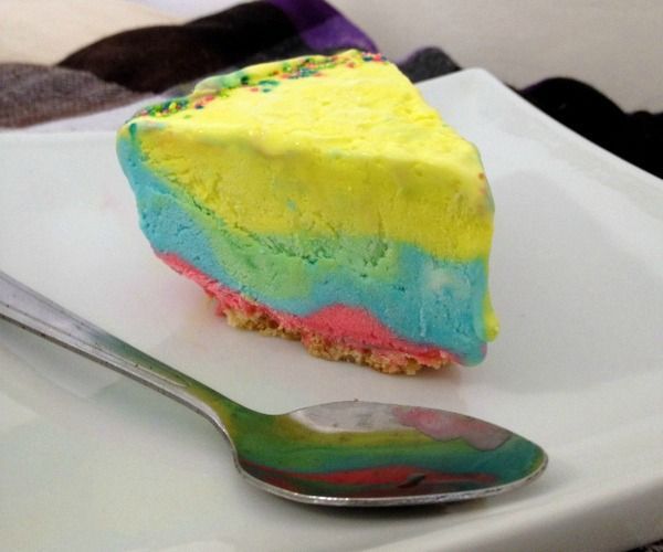 DIY guide for Rainbow Ice Cream Cake with step-by-step instructions