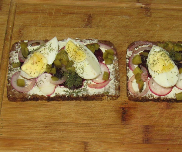 Open Faced Danish Rye Bread Sandwhich