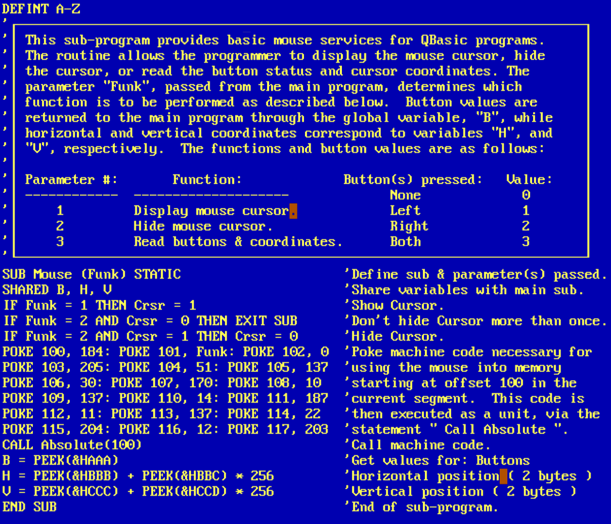 Using a Mouse in QBasic Programs : 3 Steps - Instructables