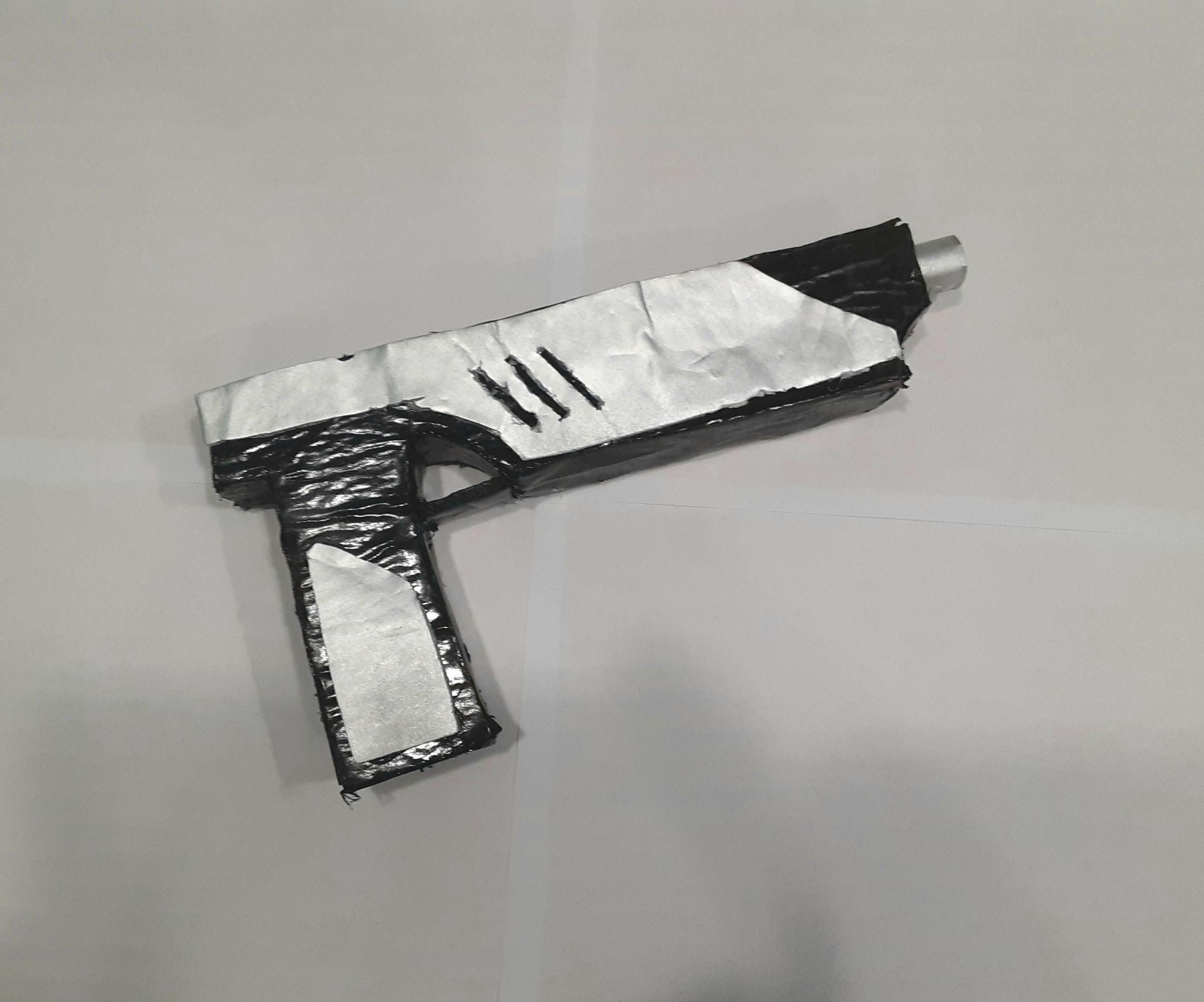 DIY guide for Foam Board Mandalorian Blaster with step-by-step instructions