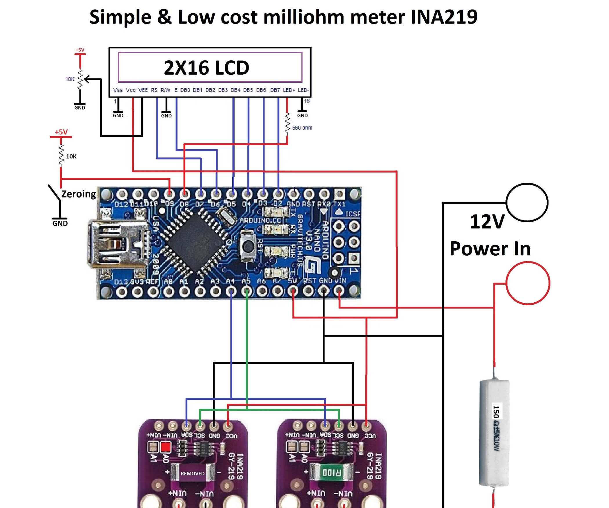 Low Ohmic Resistance Meter With INA219 Current Sensor 5 Steps