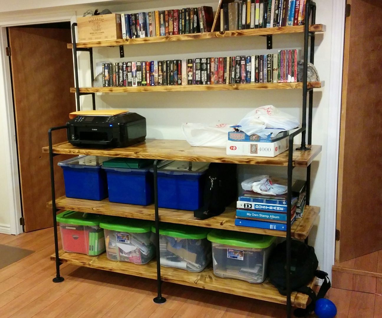 DIY guide for Copper and Torched Wood Bookshelf with step-by-step instructions