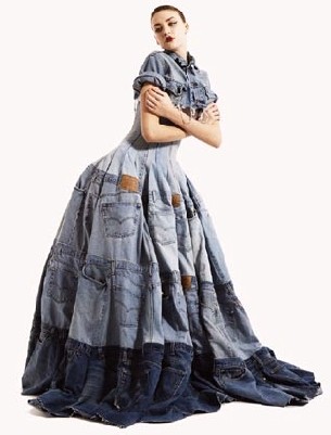 denim full gown