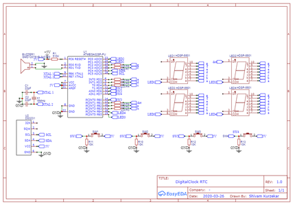 DIY Digital Clock Using ATmega328p, RTC DS3231 and Seven Segment ...