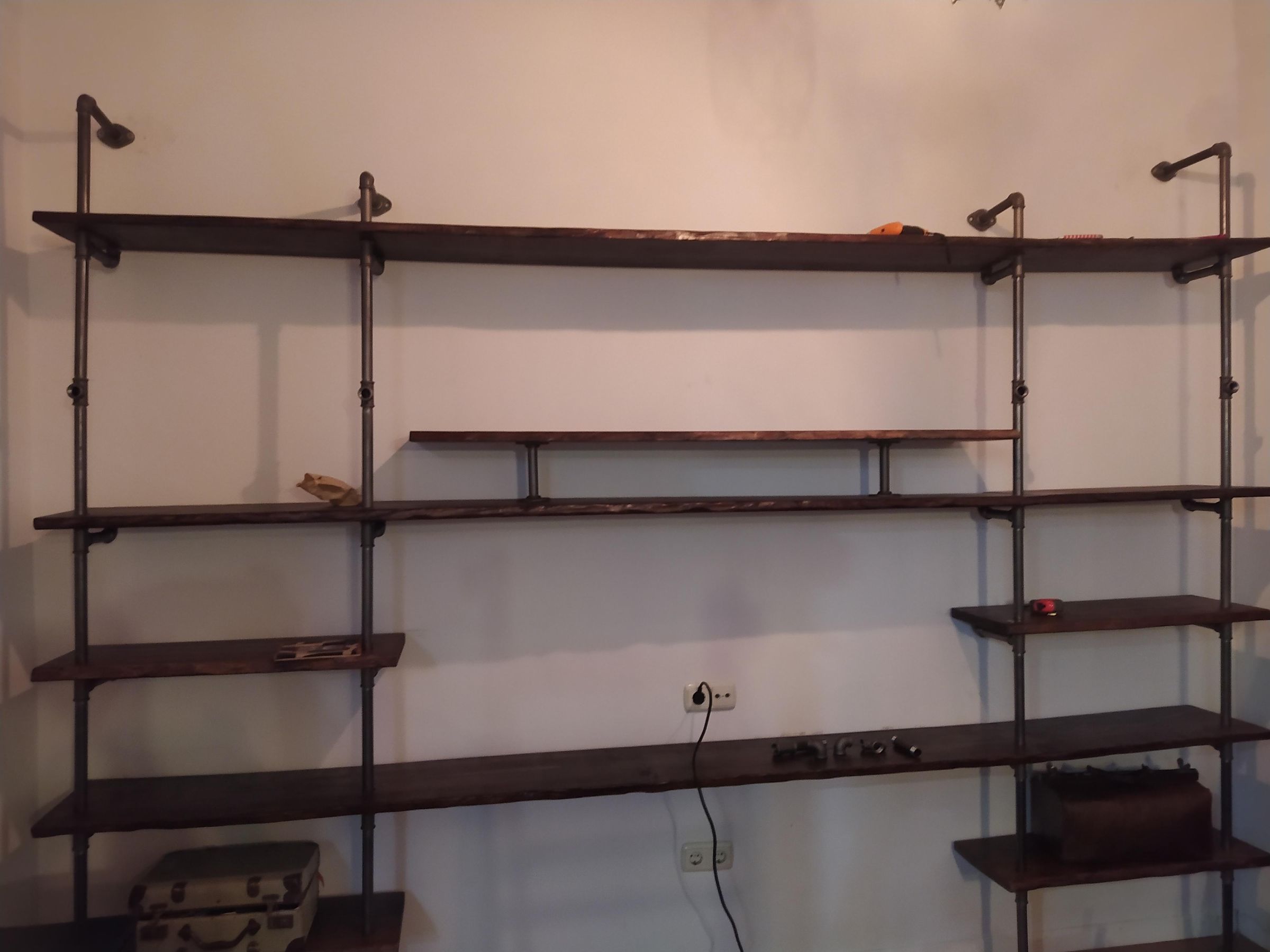 How I Built a Large Black Iron Bookcase With Dimmable Lights 6 Steps