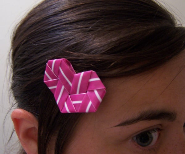 Make a Drinking Straw Heart Hairpin