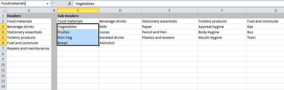Create Custom Sublist in Excel (sublist Changes As Per Header) : 4 ...