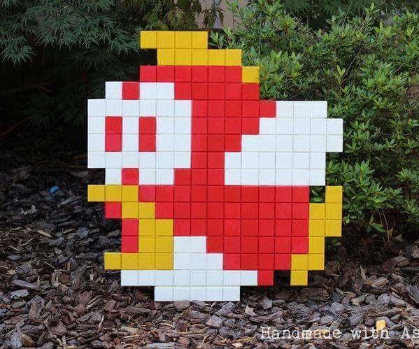 DIY guide for 8-bit Super Mario Bros. Cheep Cheep with step-by-step instructions