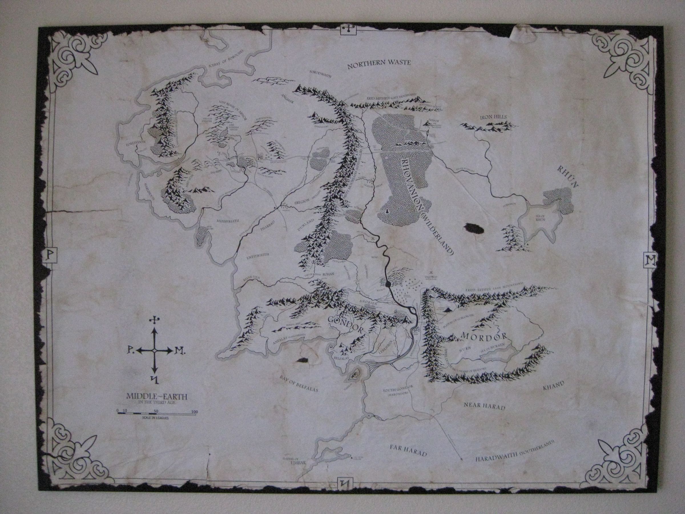 Printable Map Of Middle Earth Aged Map Of Middle Earth : 5 Steps (With Pictures) - Instructables
