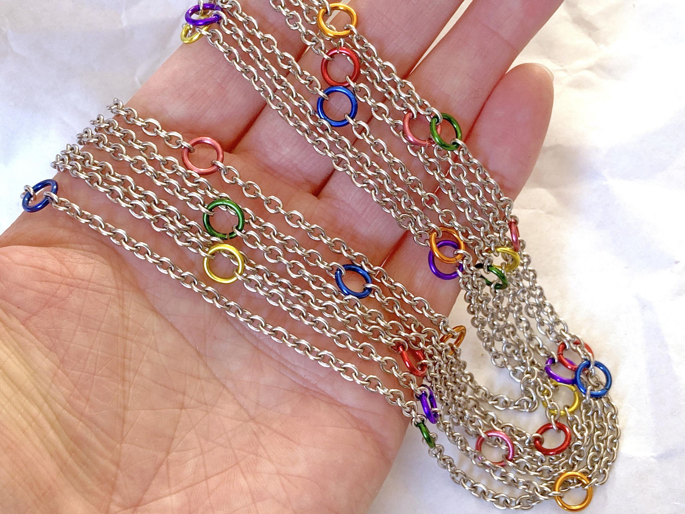 Layered Rainbow Jump Ring Necklace 7 Steps (with Pictures