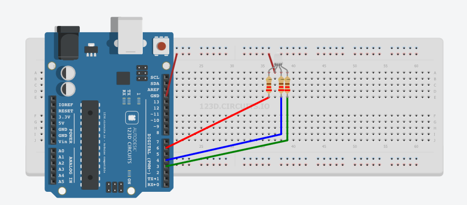 Arduino Uno Commom Cathode Rgb Led 3 Colour Blink Using Simple Code 3 Steps Instructables