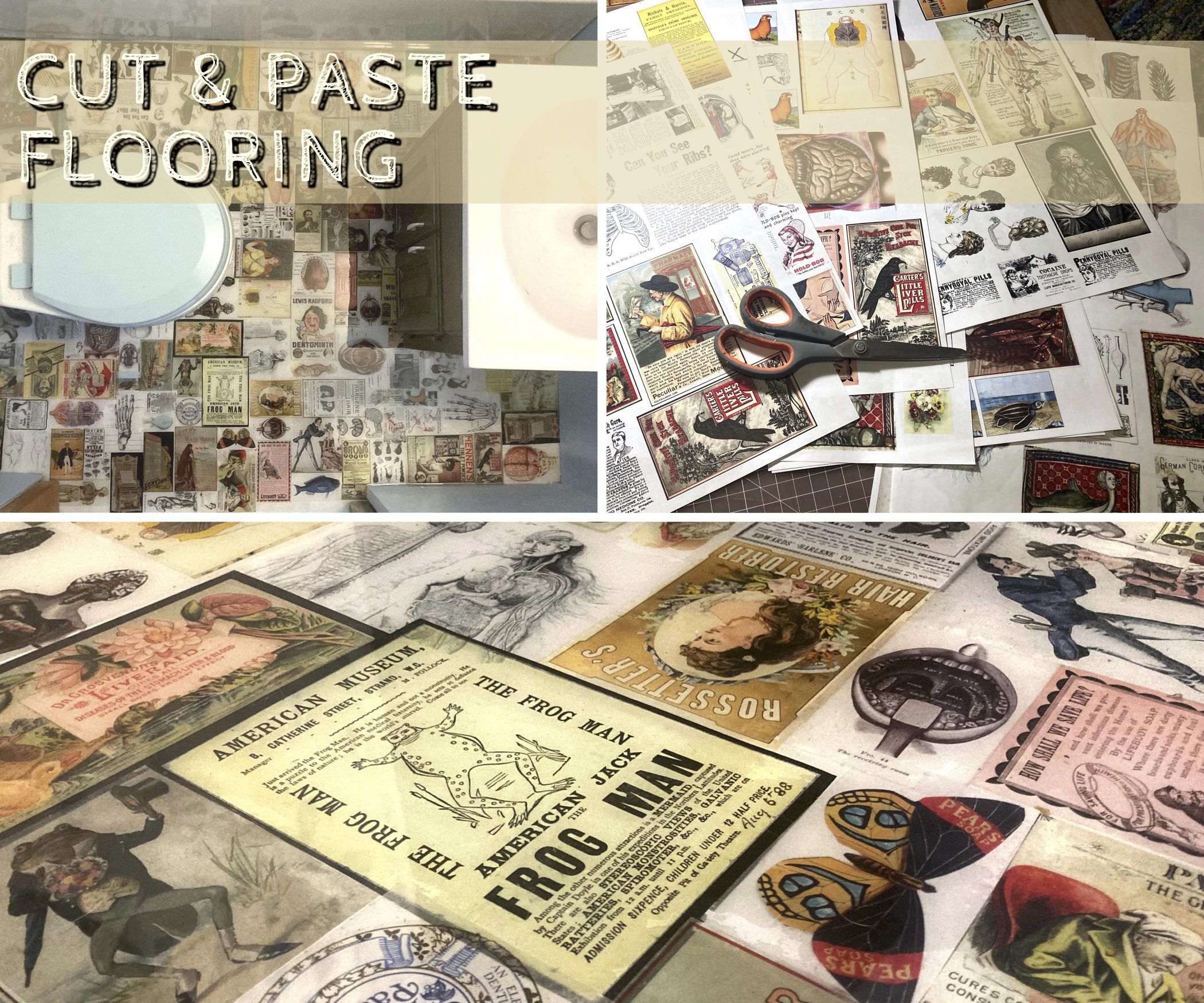 CutandPaste Floor Découpage Bathroom 7 Steps (with Pictures