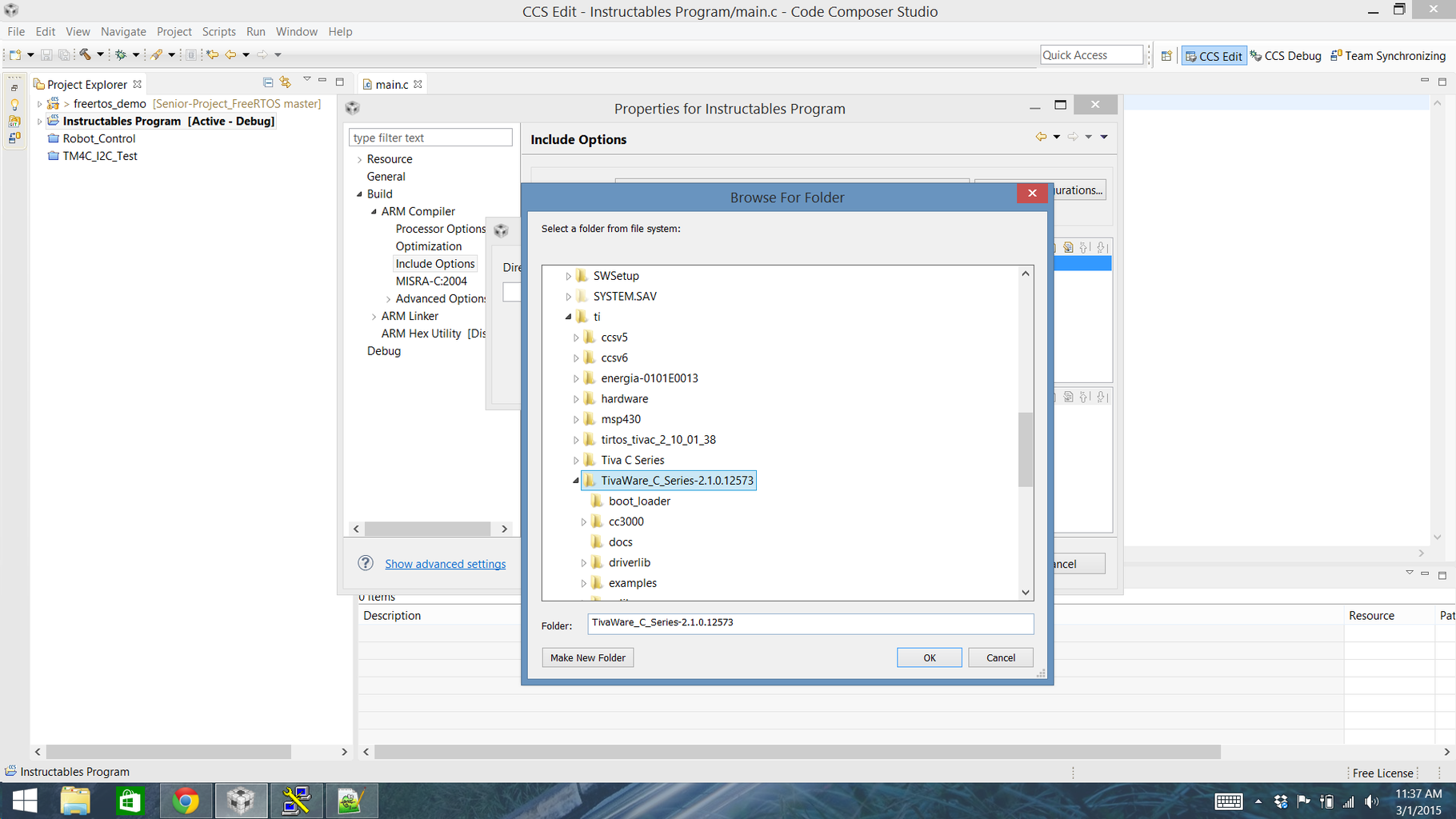 Creating a New Tiva Project in Code Composer Studio : 8 Steps ...