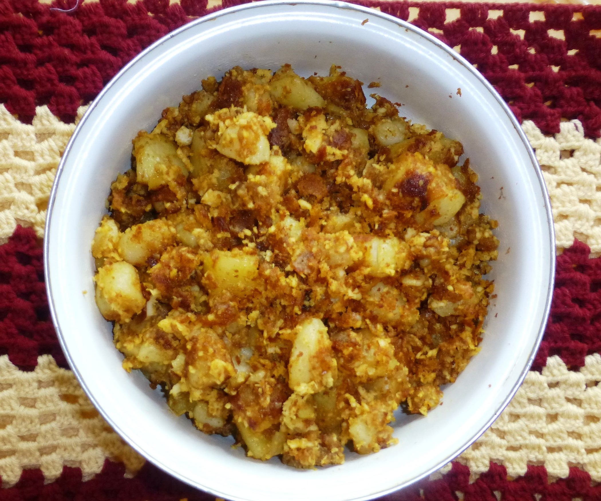Fried Potato Cubes With Grated Coconut 6 Steps (with Pictures