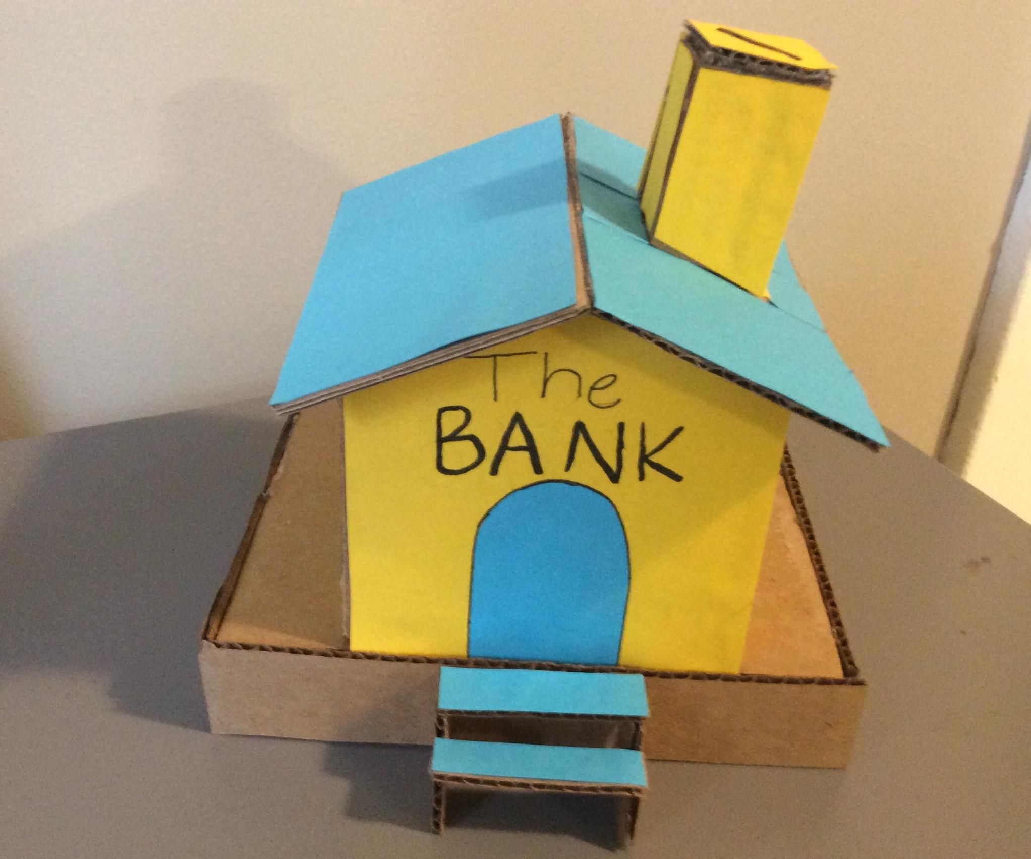 Cardboard House Coin Bank
