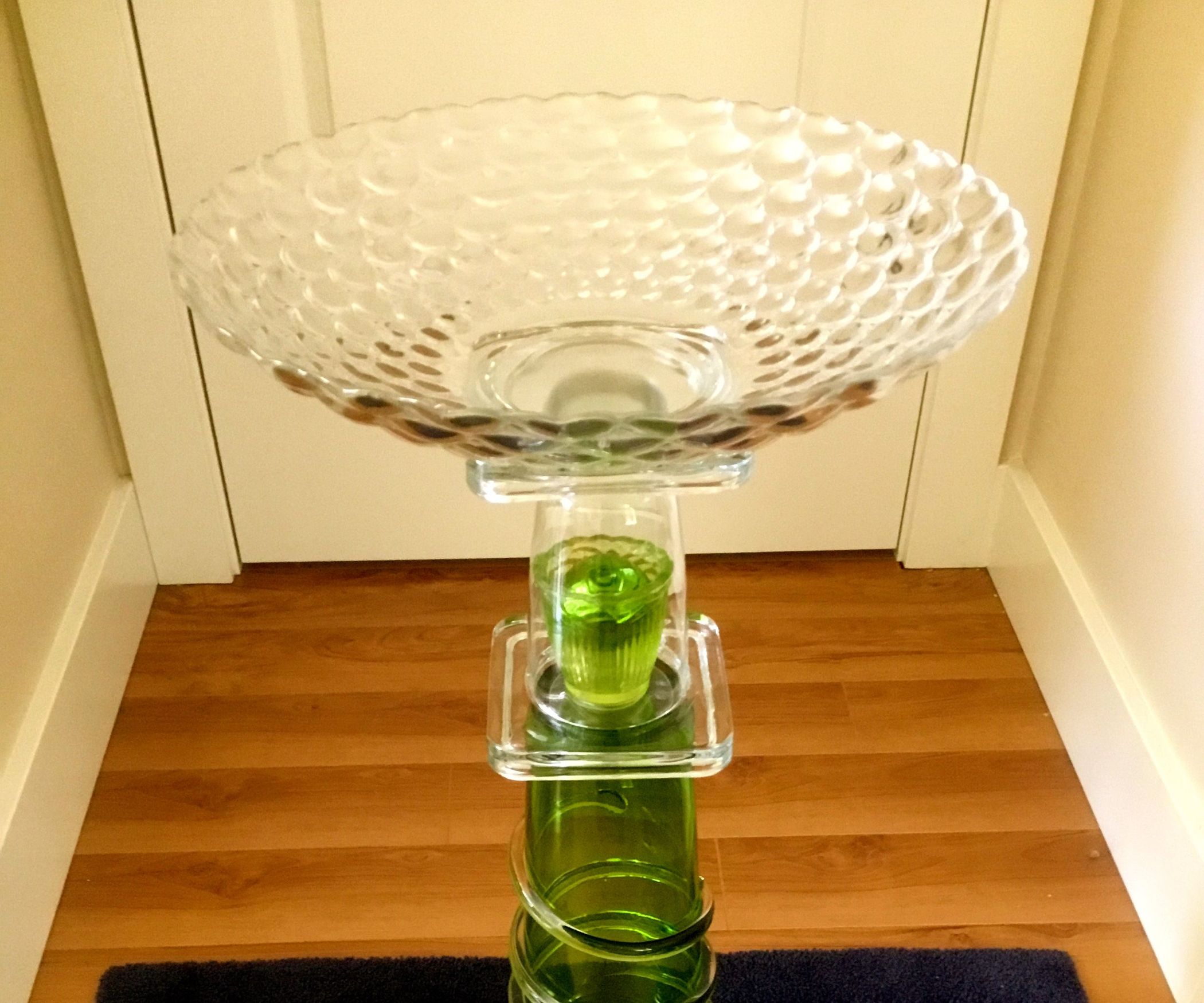 Recycled Glass Birdbath 3 Steps Instructables