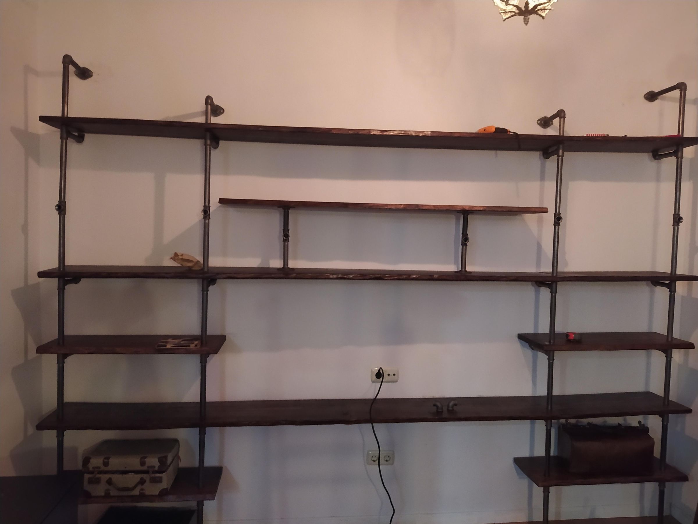 How I Built a Large Black Iron Bookcase With Dimmable Lights 6 Steps