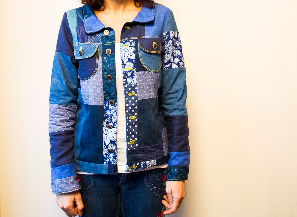 denim patchwork jacket
