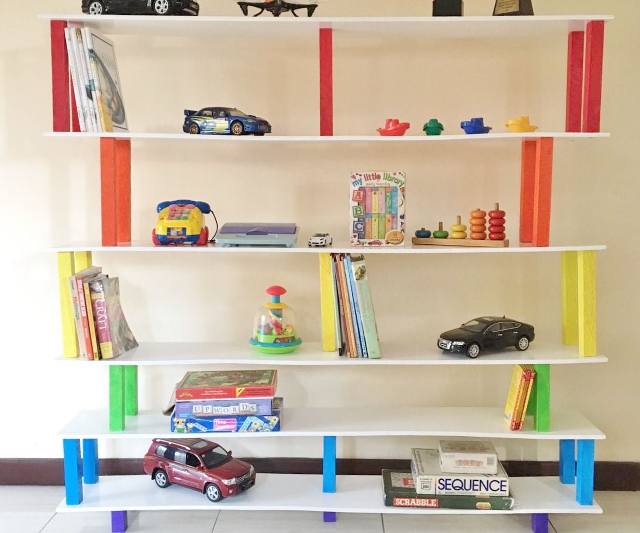 45 Minute Flat Pack Rainbow Bookshelf 6 Steps (with Pictures