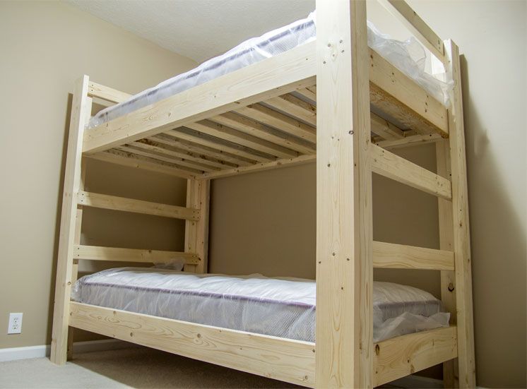 Easy And Strong 2x4 2x6 Bunk Bed 6 Steps With Pictures Instructables Plans To Make Bunk Beds