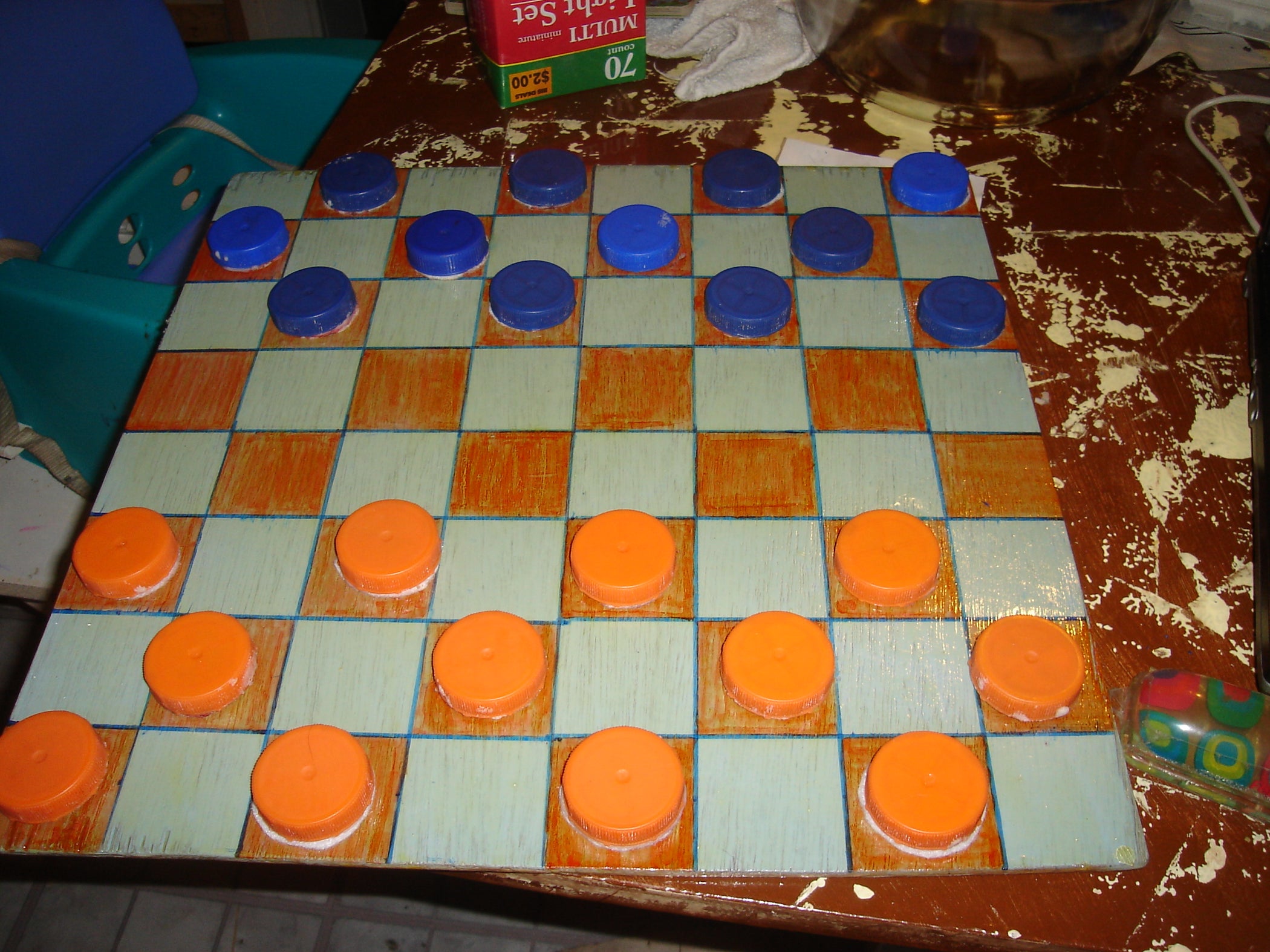 Homeade Checkers and Board 5 Steps Instructables