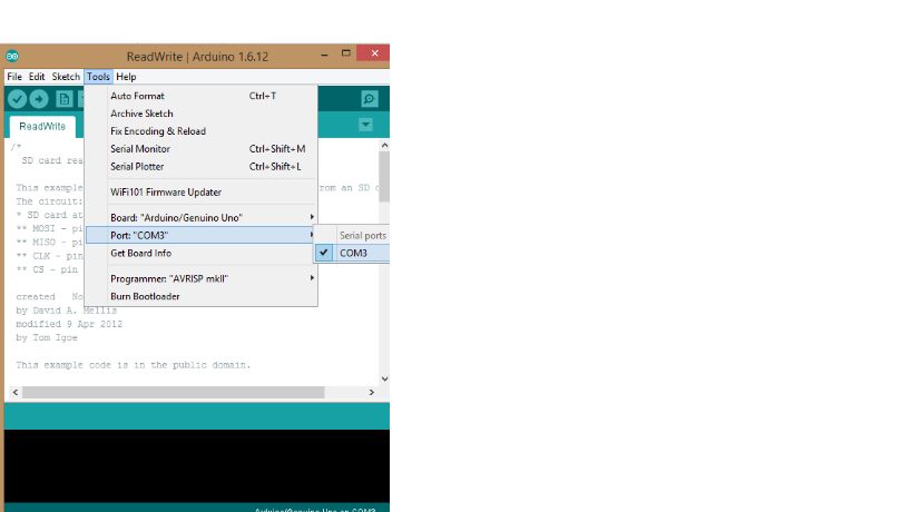 Step 4 : Choose COM Port