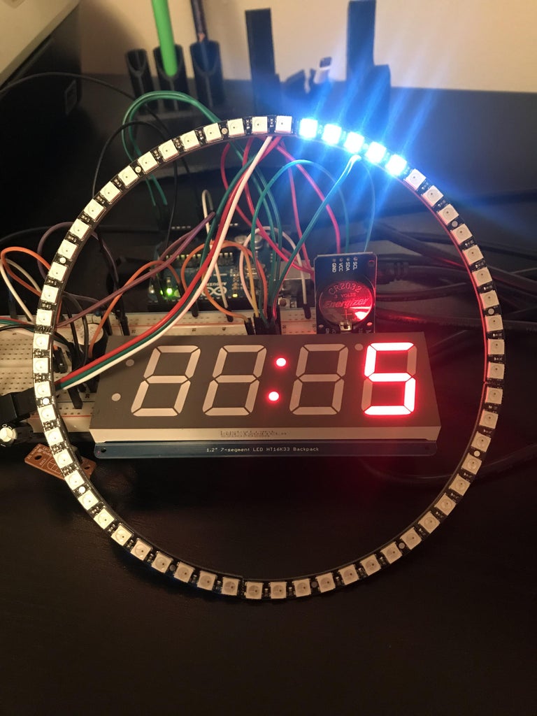 7-Segment NeoPixel Clock With Countdown Timer : 8 Steps (with Pictures ...
