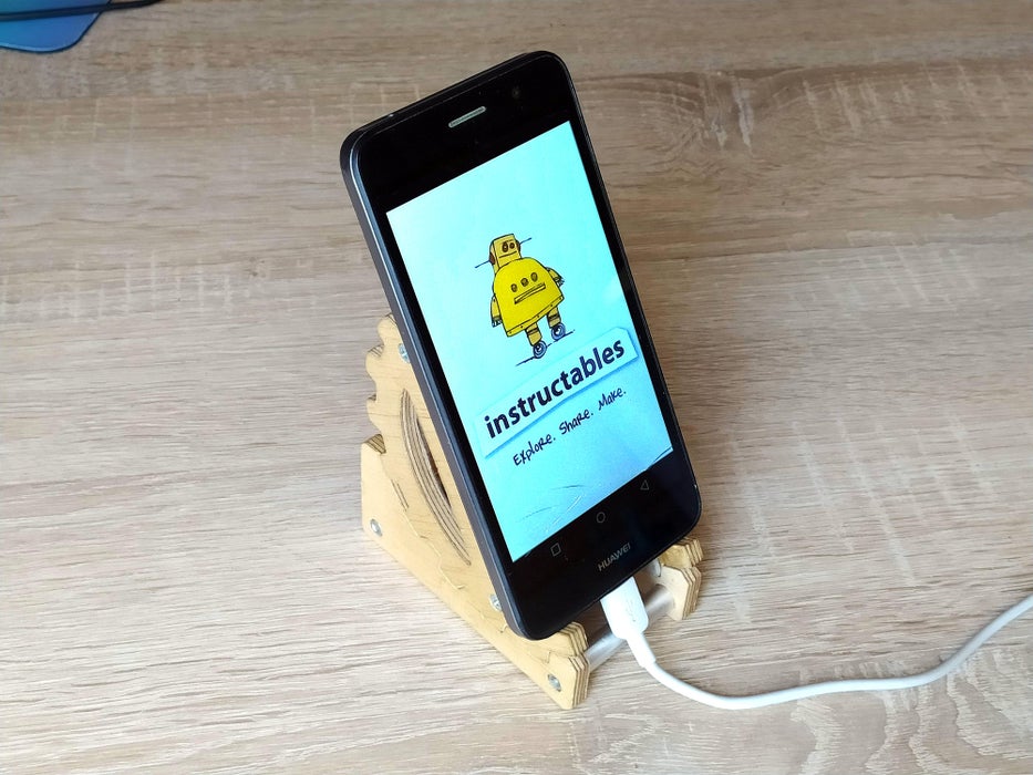 Adjustable Plywood and Aluminium Phone Holder