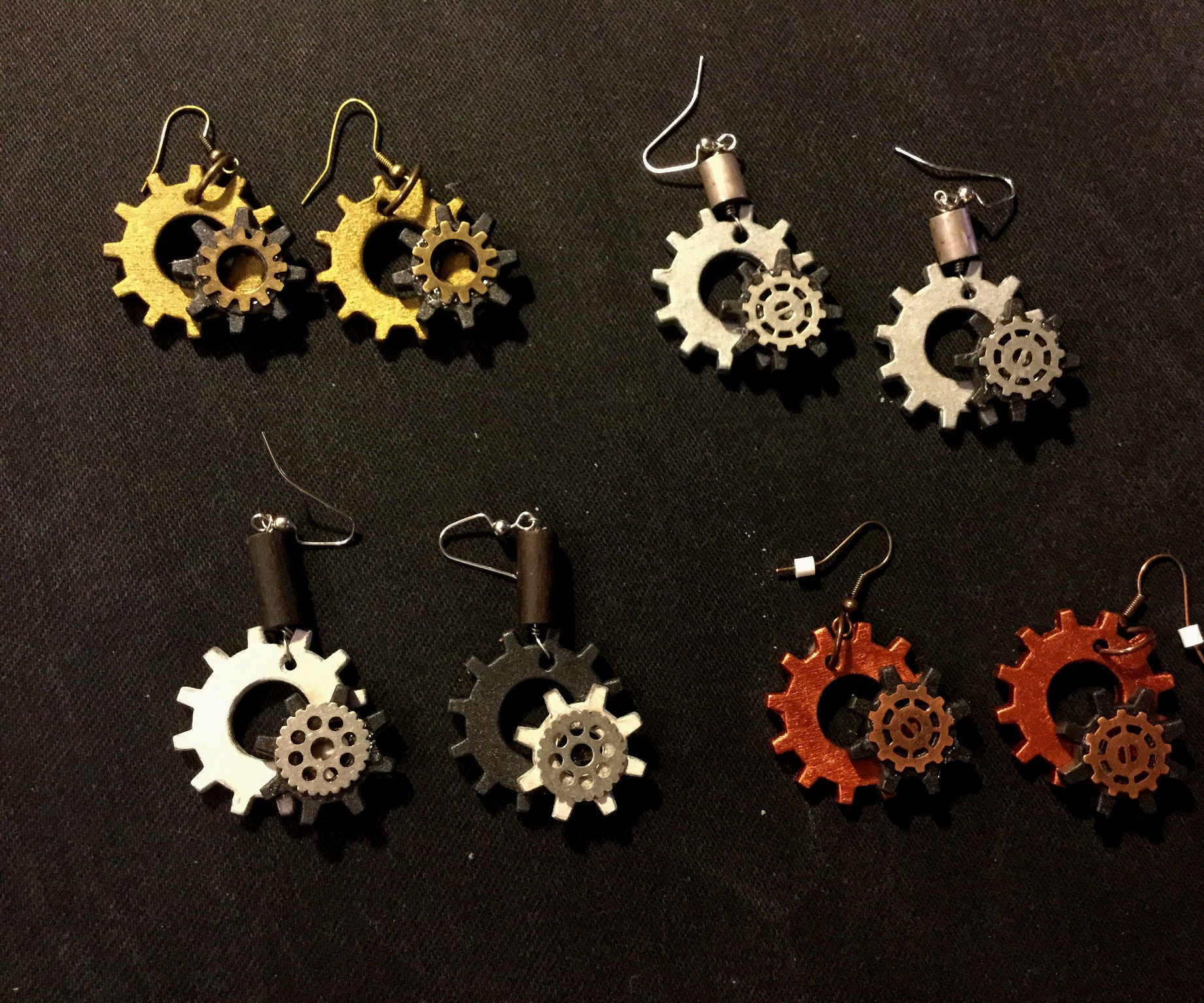 HandcraftDecorations Gears Earrings Mechanisms Steampunk Stud Earrings Punk Jewelry Gears Stud Earrings Steampunk Earrings Jewelry Science Stud Earrings Men Stud Earrings Unique.F162