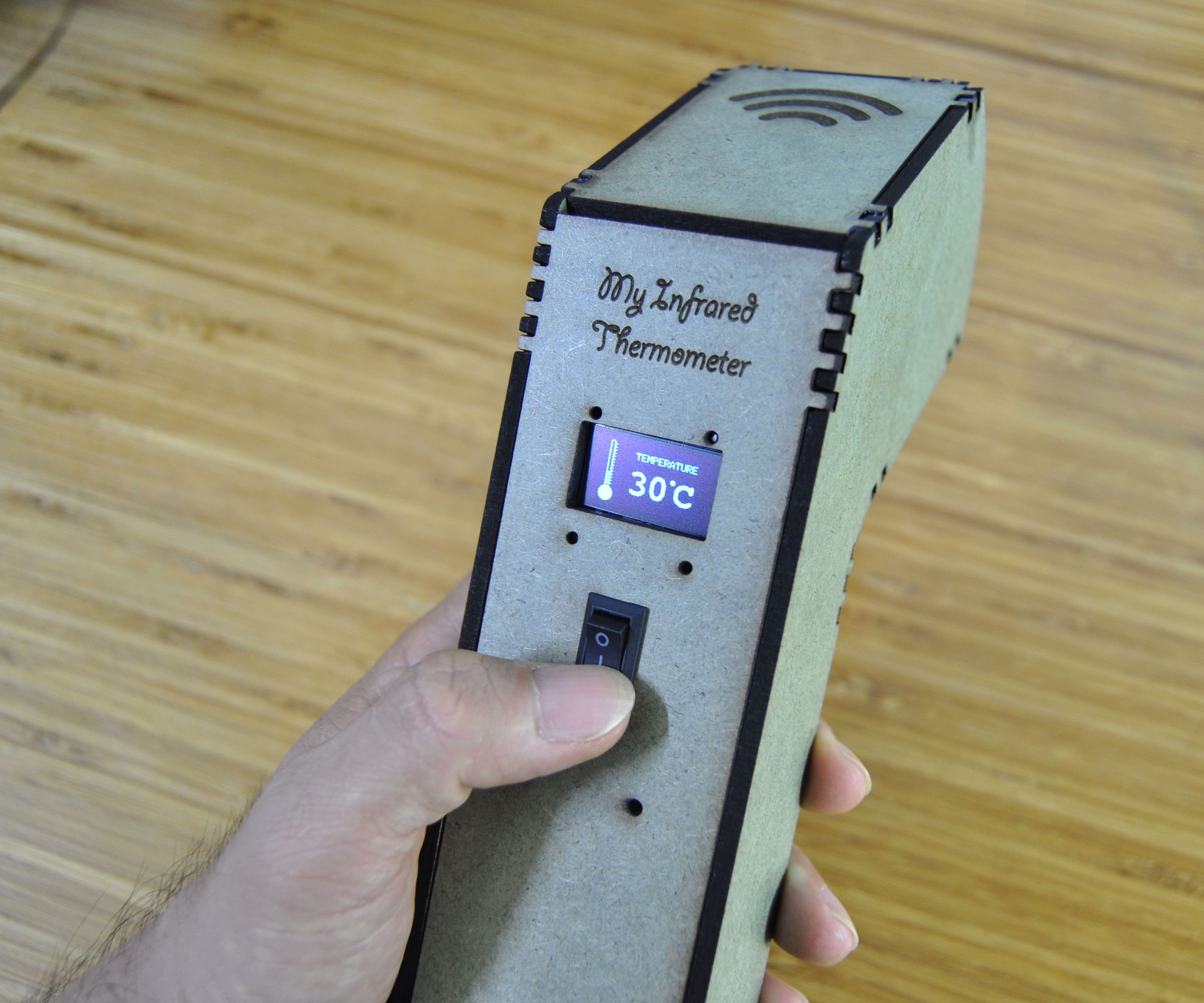 DIY guide for Arduino Infrared Thermometer Gun MDF Case with step-by-step instructions
