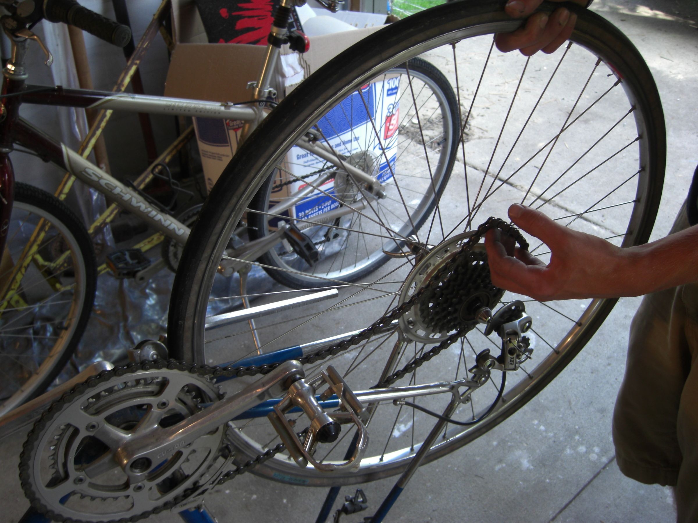 replacing bike tire and tube