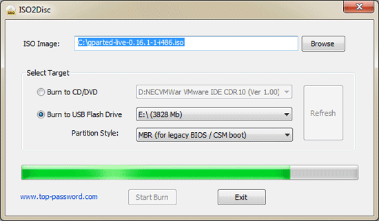 burn iso image to usb linux