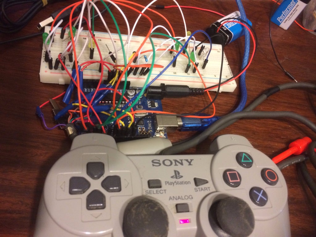Ps2 Wire Controller And Arduino Control Leds 3 Steps Instructables Ps2 Wire Controller And Arduino Control Leds 3 Steps Instructables