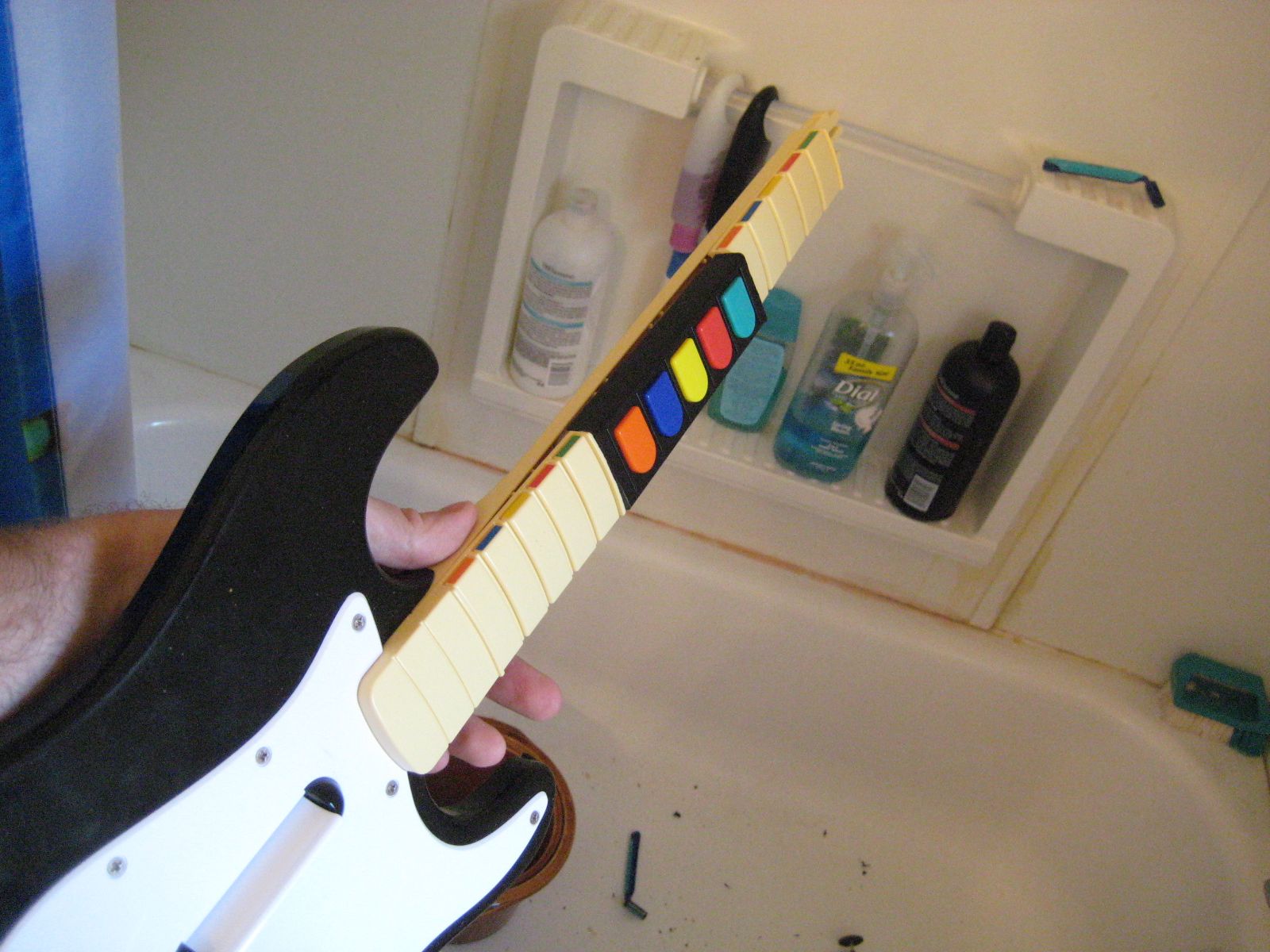 Rock Band Guitar Mod Guitar Hero Buttons and Strum Bar 17 Steps