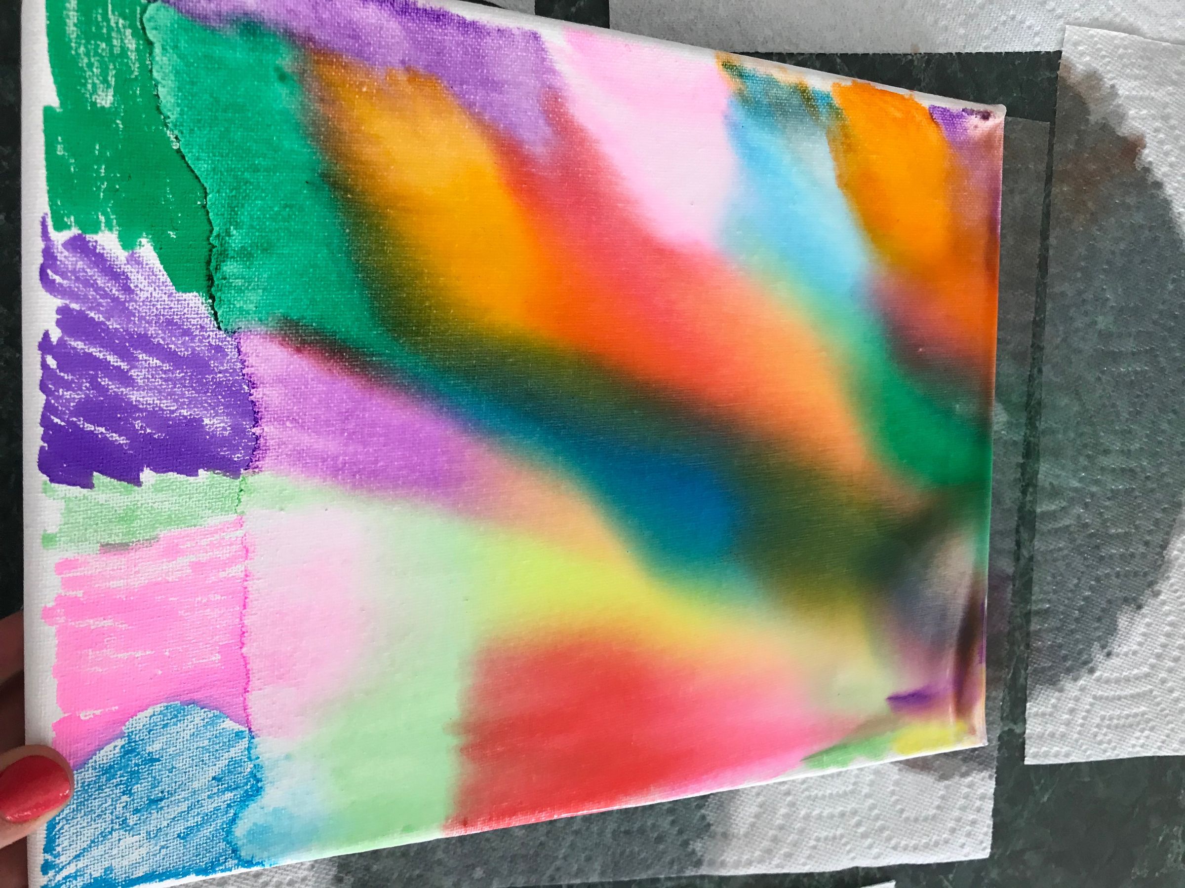 How to Make Marker and Rubbing Alcohol Art on a Canvas 5 Steps