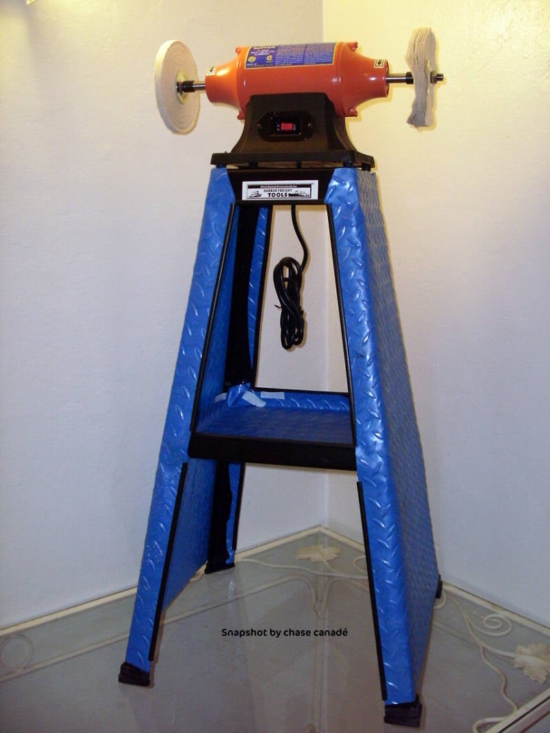 Replaceable Aprons and Panliner for a 4 Leg Bench Buffer/grinder Stand