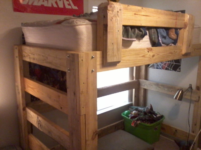 Loft Bed From Reclaimed Lumber