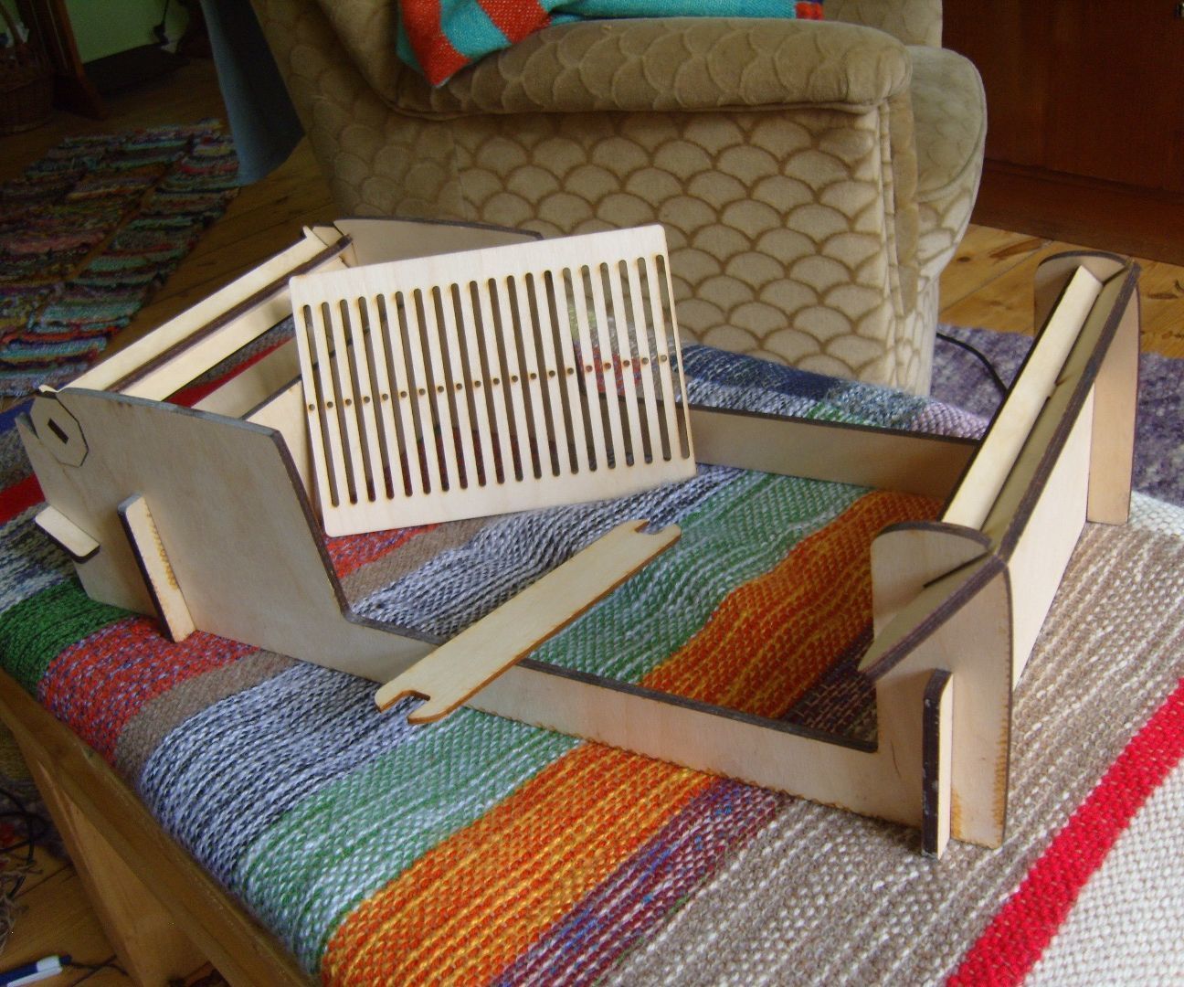 DIY guide for Laser-Cut Plywood Table-Loom with step-by-step instructions