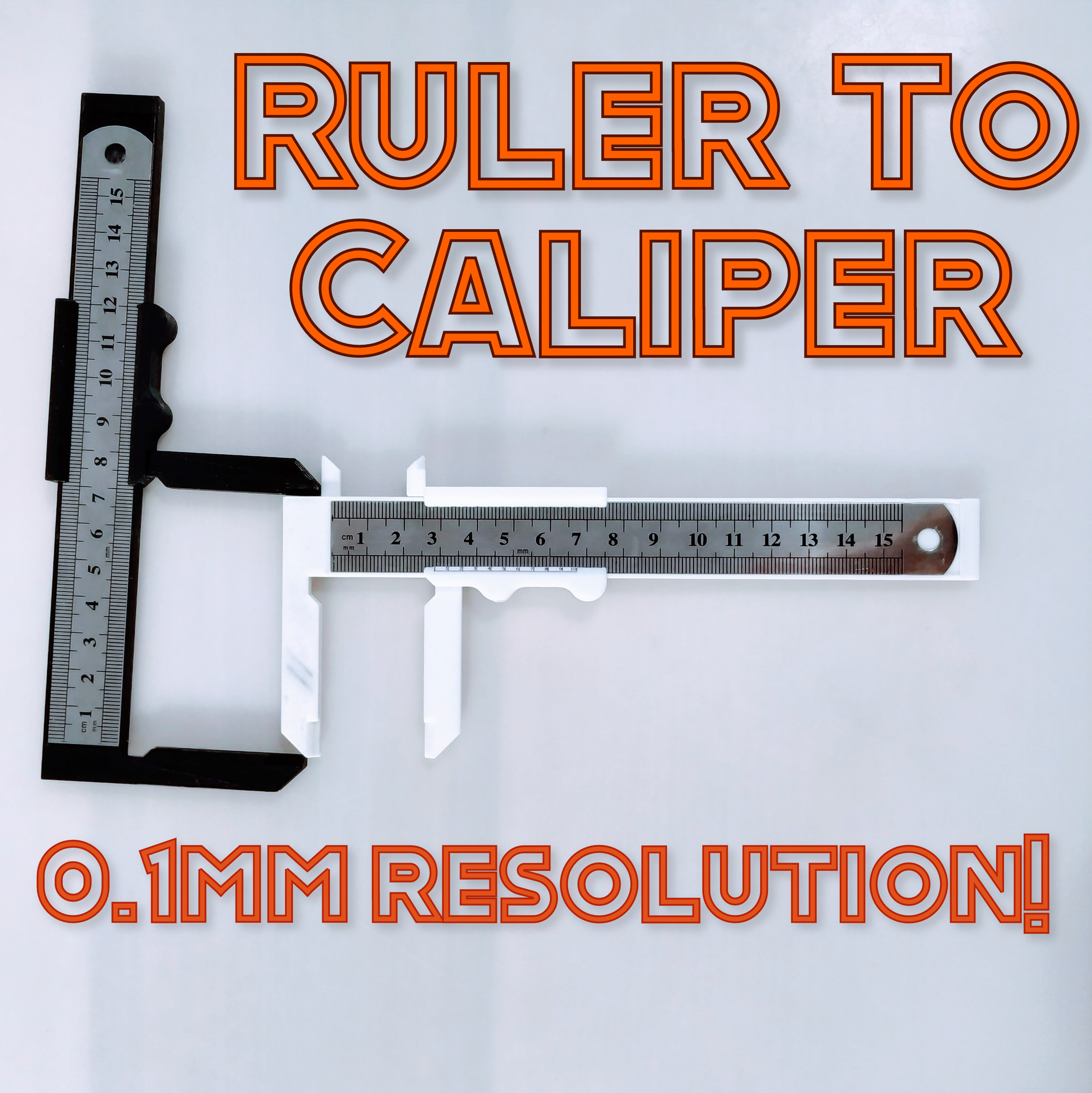 Ruler to Caliper (0.1mm Resolution!) - 3D Printed (Left Handed Version ...