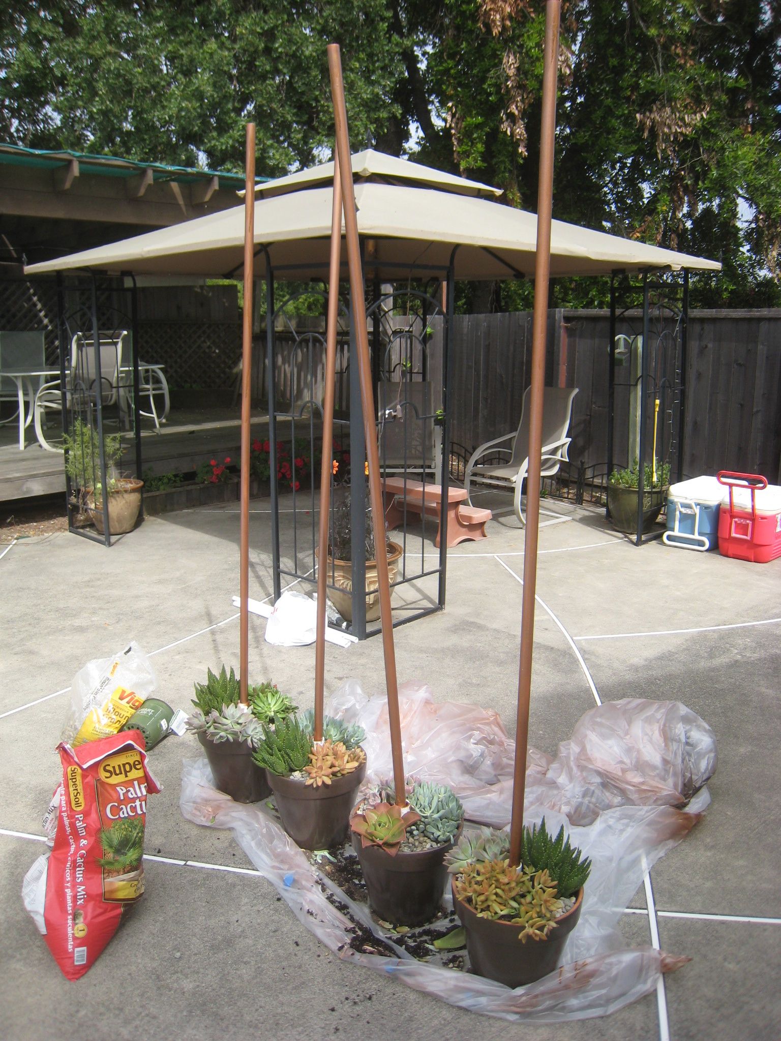 PVC Pipe and Potted Plant Chuppah Frame 6 Steps Instructables