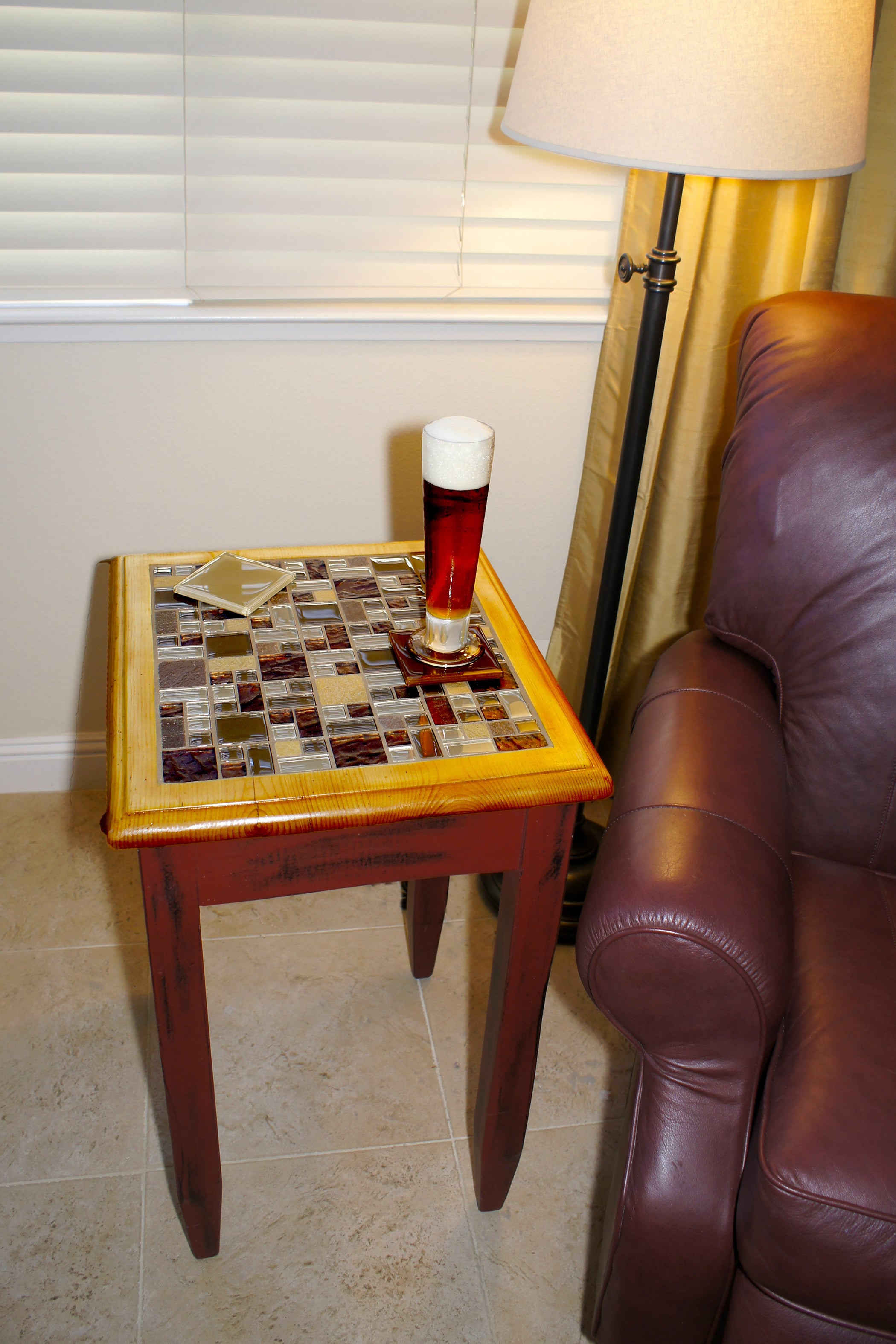 End Table With Glass Mosaic Tile Inlaid Top 13 Steps (with Pictures