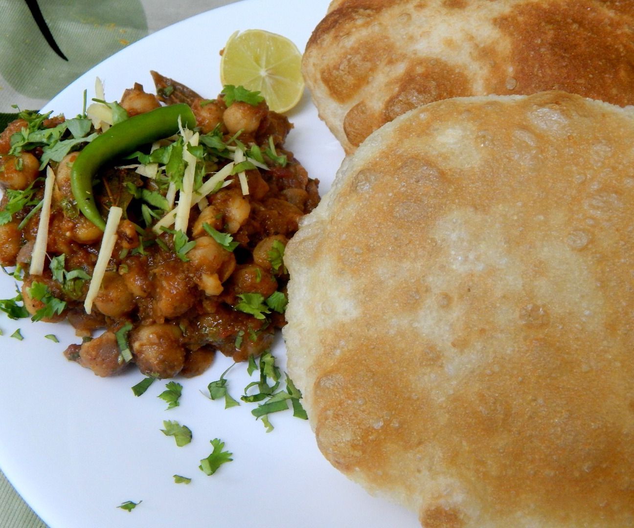 Chole Bhature- Delicious Spicy Chickpeas and Fried and Puffed Flatbread